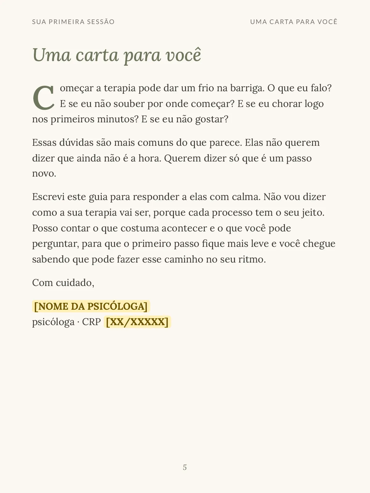 Página 2 de Sua primeira sessão